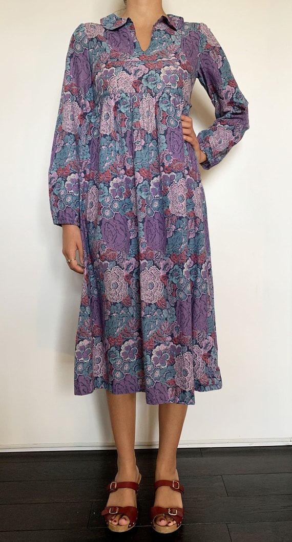 ROBE FLEURS 70s in cotton