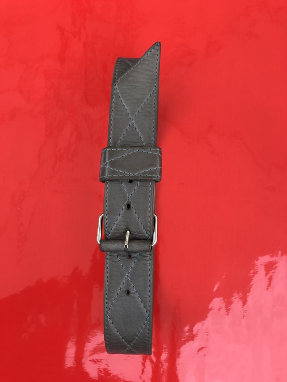 Belt Chantal Thomass Paris gray vintage 1990 leat… - image 3