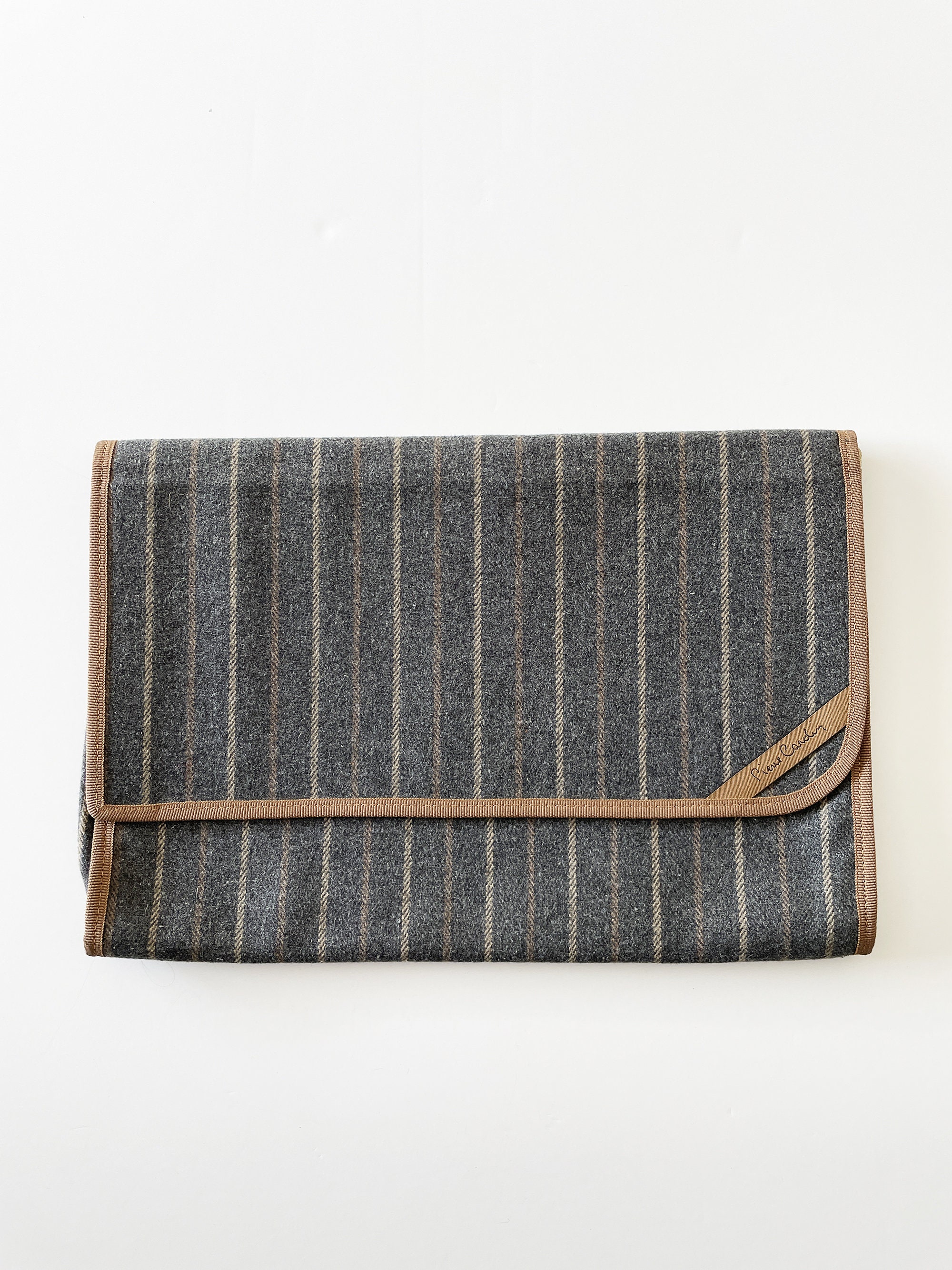 Pierre Cardin Men's Vintage 1980 Striped Wool Clutch Bag
