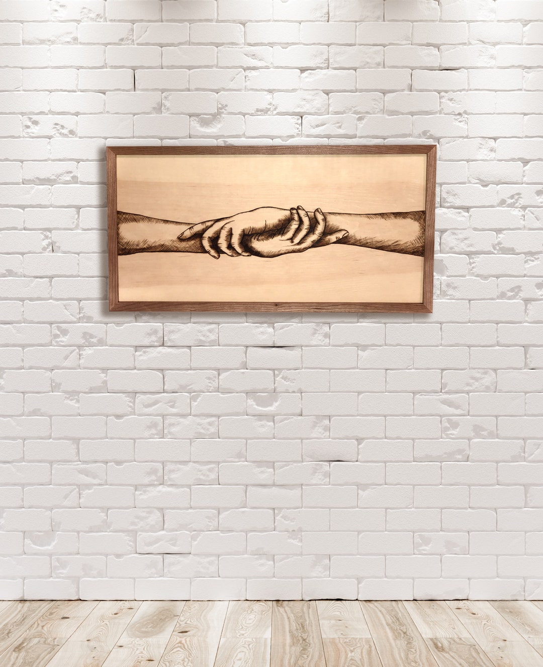 Wood Burning, Wall Art, Couple Holding Hands, Wood Burning, Wall Decor