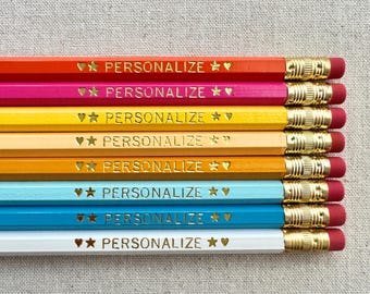 Personalized Pencils, Custom Name Pencils, Teacher Gift, Back to School Supplies, Classroom Favors, Student Gifts, Stocking Stuffers