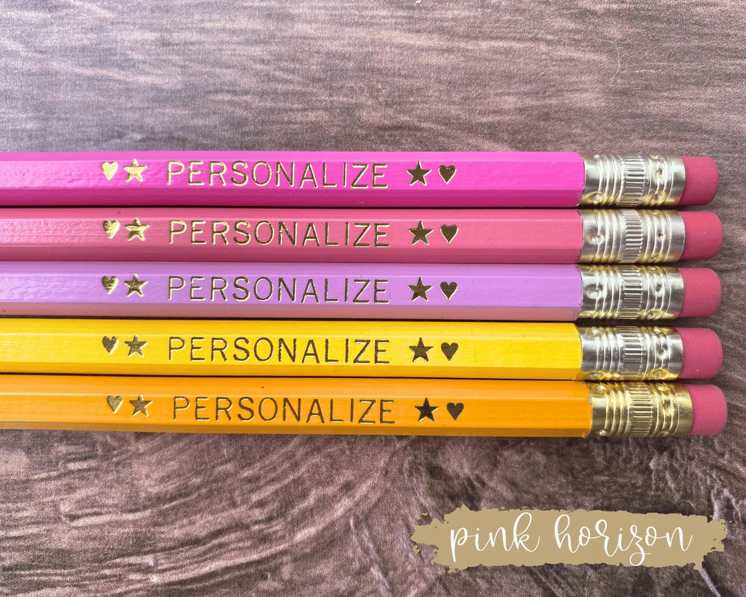 Personalized Pencils Aesthetic Stationery 5 Pencil Set Etsy