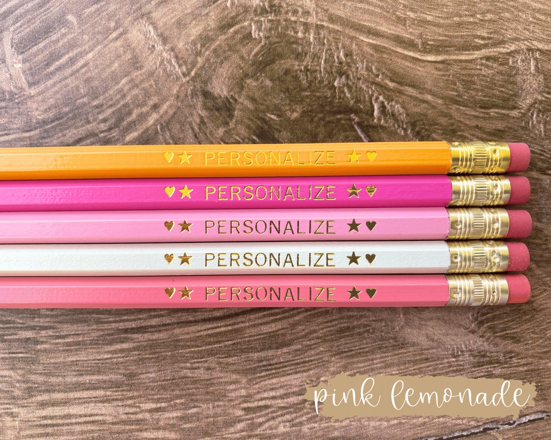 Personalized Pencils Aesthetic Stationery 5 Pencil Set Etsy