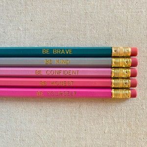 Motivational Pencil Set, Inspirational Pencils, Student Gifts, Back to School Gift, Ready to ship, Aesthetic Stationery, Encouragement Gift