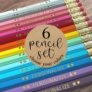 Personalized Pencils, Stocking Stuffer, Back to School, Gift for Tween Girls, Custom Pencils, For Teachers, Christmas Gift for Kids