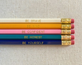 Motivational Pencil Set, Inspirational Pencils, Student Gifts, Back to School Gift, Ready to ship, Stocking Stuffer, Encouragement Gift