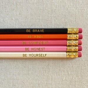 Motivational Pencil Set, Inspirational Pencils, Student Gifts, Back to School Gift, Ready to ship, Aesthetic Stationery, Encouragement Gift