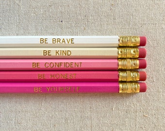 Motivational Pencil Set, Inspirational Pencils, Student Gifts, Back to School Gift, Ready to ship, Stocking Stuffer, Encouragement Gift