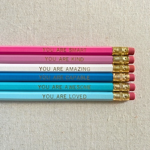 INSPIRATIONAL Pencils, Kids Gift, Motivational Pencils, Ready to ship, Quotes on Pencils, Positive Affirmations, Positive Quotes, Homeschool