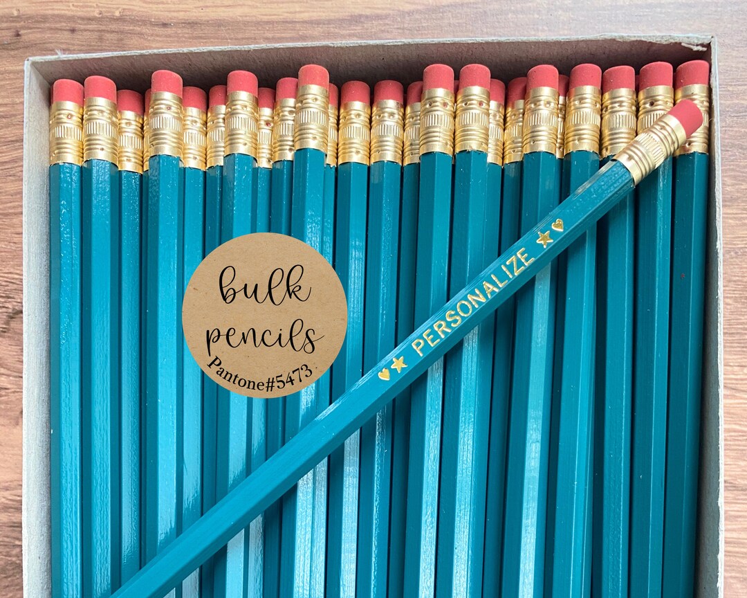 TEAL 2 Personalized Pencils Custom Pencils Bulk Gift for Etsy