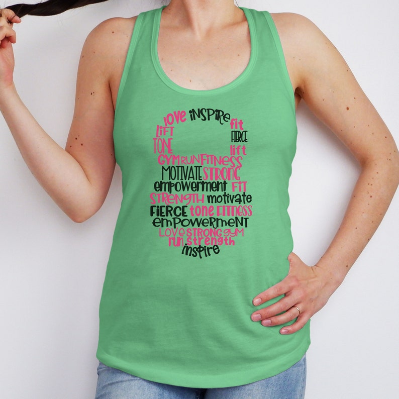 Womens Workout Tank Motivational Dumbell Exercise Shirt Workout Motivation Weight Lifting