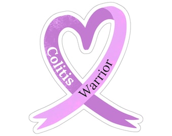 Crohn's Disease And Colitis Awareness Ribbon  Vinyl Wall Decal or Car Sticker 
