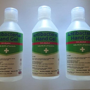 Plant Based Hand Gel 73% , 3 x 200ml, Soft and gentle on hands...