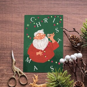 Papai Noel Ho ho ho Aproveite o cartão de Natal com um design divertido e festivo/Cartão de cumprimentos festivo engraçado ilustrado/Cartão de Natal