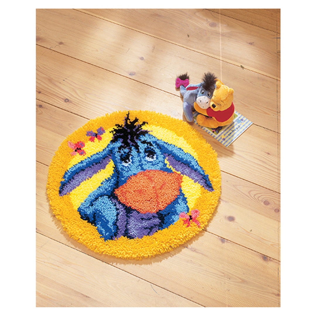 50x50cm Eeyore Latch Hook Shaped Rug Kit Handmade Crafts Etsy