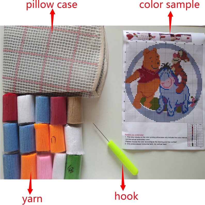 52x38CM Mickey Latch Hook Rug Set Handmade Crafts Embroidery DIY Crochet Handmade Needlework Supplies Home Decoration