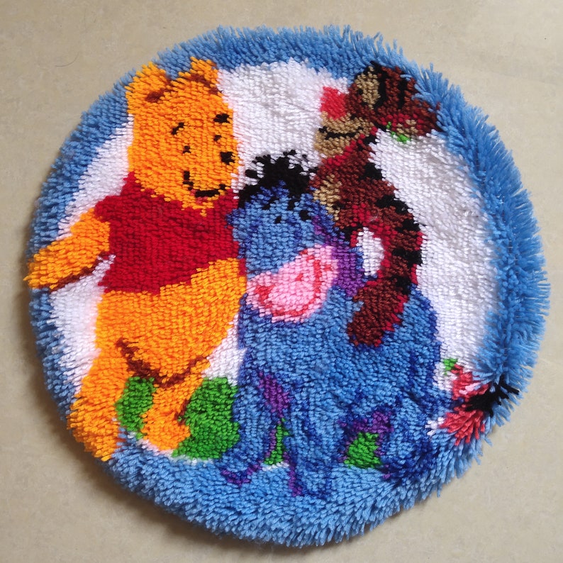 52x38CM Mickey Latch Hook Rug Set Handmade Crafts Embroidery DIY Crochet Handmade Needlework Supplies Home Decoration