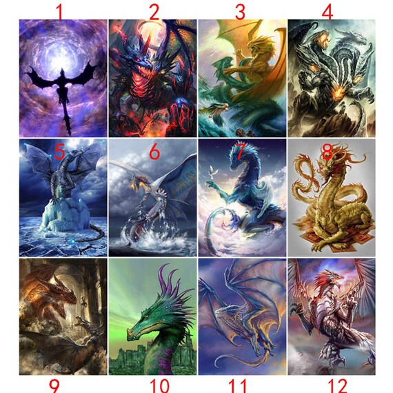 5D DIY Diamond Painting Dragon Embroidery Set Cross Stitch Etsy
