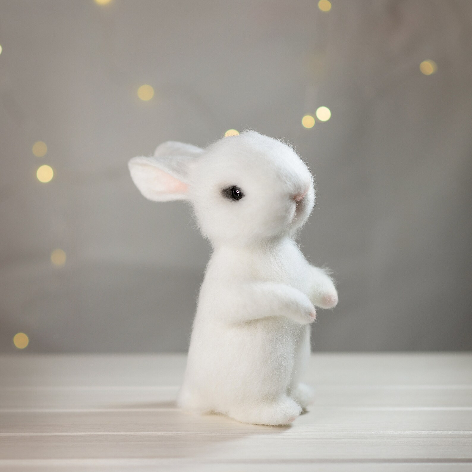 Needle felted rabbit white rabbit toy rabbit lover gift | Etsy