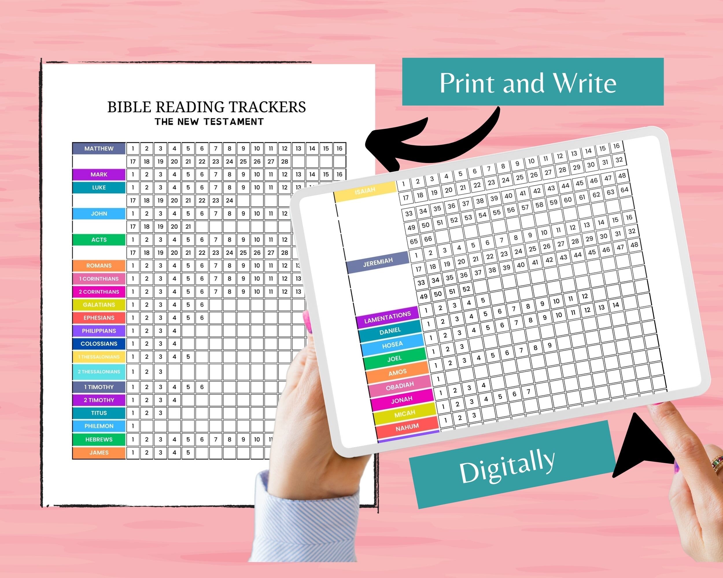 Bible Reading Tracker Bible Reading Log Checklist Bible Study Planner ...