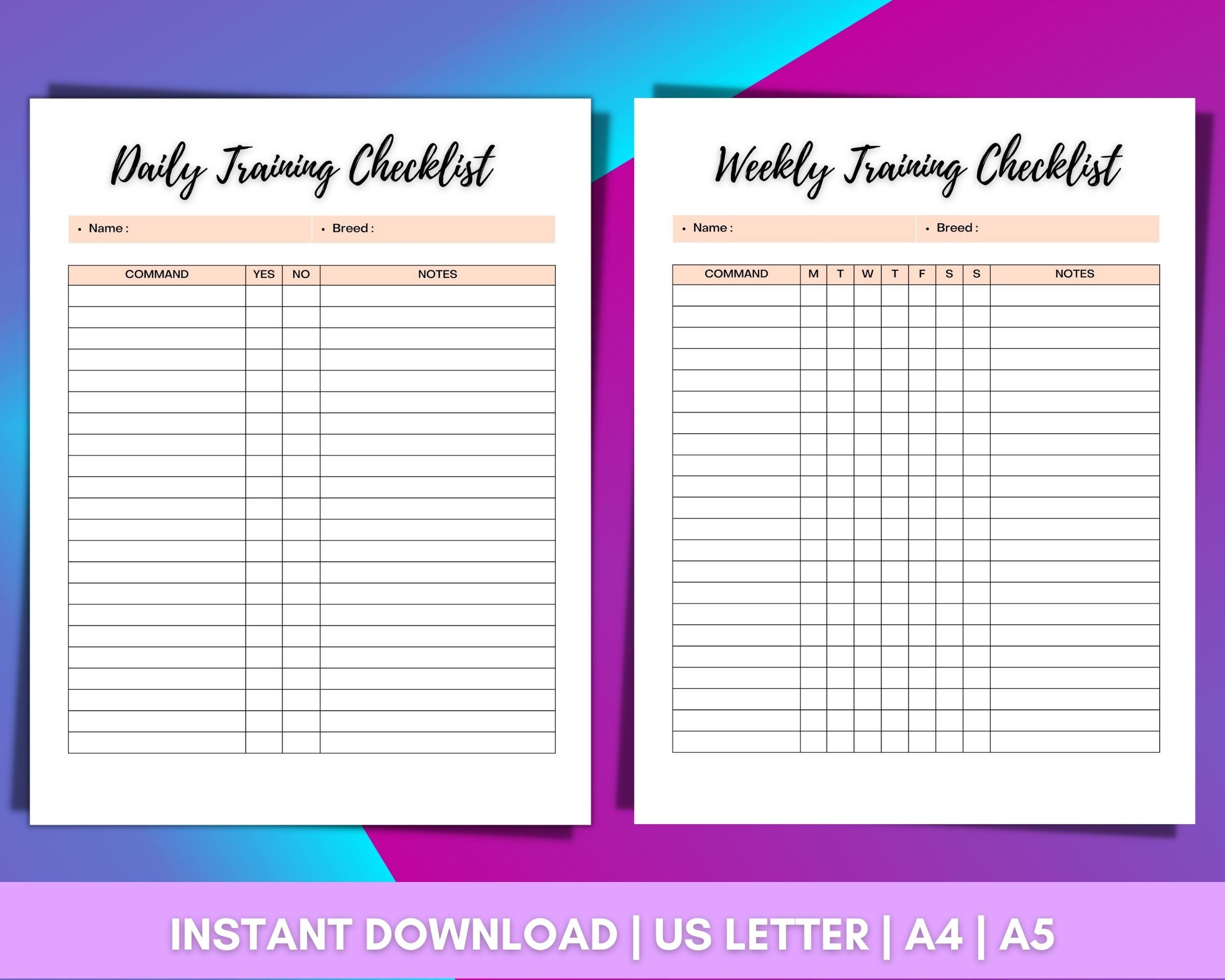 Dog Training Pack Dog Training Journal Tracking Chart Puppy Training ...