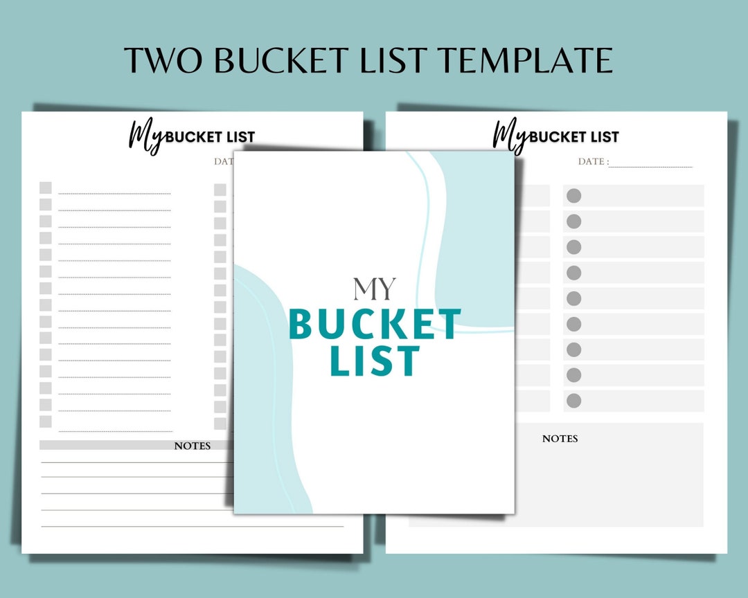 My Bucket List Printable Life Goals Planner Bucket List Etsy