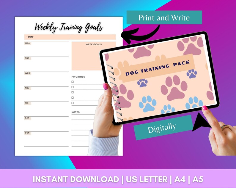 Dog Training Pack Dog Training Journal Tracking Chart Puppy Training ...