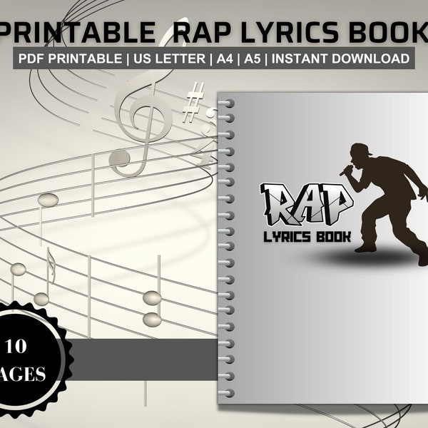 Song Lyrics Book Song Lyrics Printabel Songwriting Journal Music Journal Song Book Song Compilation Rap Songs Pdf Printable