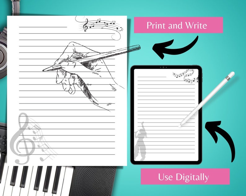 Song Lyrics Book Song Lyrics Printable Songwriting Journal Music ...