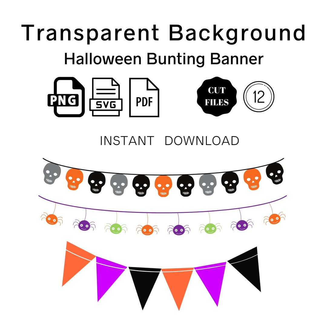 Halloween Bunting SVG Files Halloween Party PNG Flags - Etsy