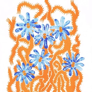 Flowers on the Move A4 Riso Print