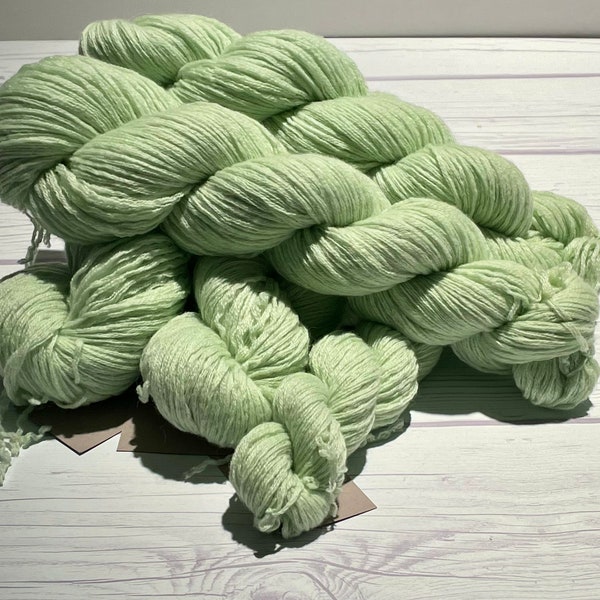 Reclaimed/Recycled 100% Cashmere Light Green Fingering/Sock Yarn from Small Neiman Marcus Sweater.