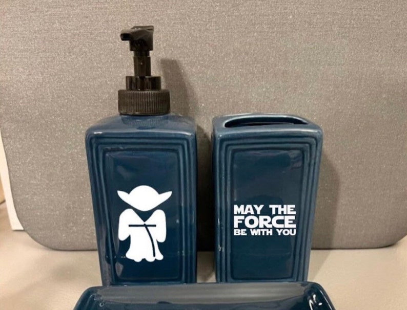 Star Wars Yoda Inspired Bathroom Accessories Soap Dispenser Etsy