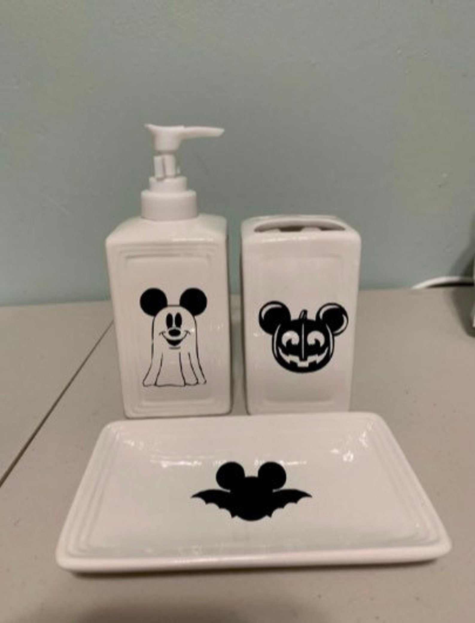 Mickey Mouse Halloween Bathroom Accessories Soap Dispenser Etsy