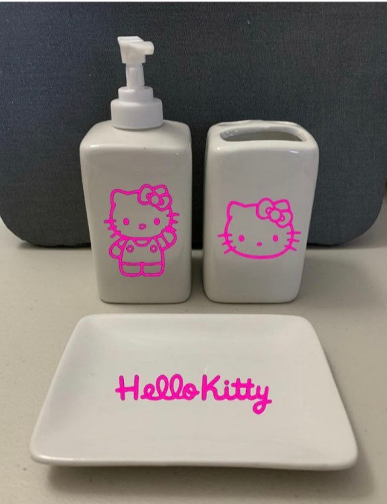 Hello Kitty Inspired Bathroom Set Etsy