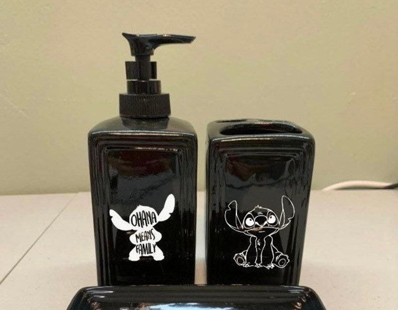 Disney Inspired Stitch Bathroom Accessories Lilo and Stitch Etsy