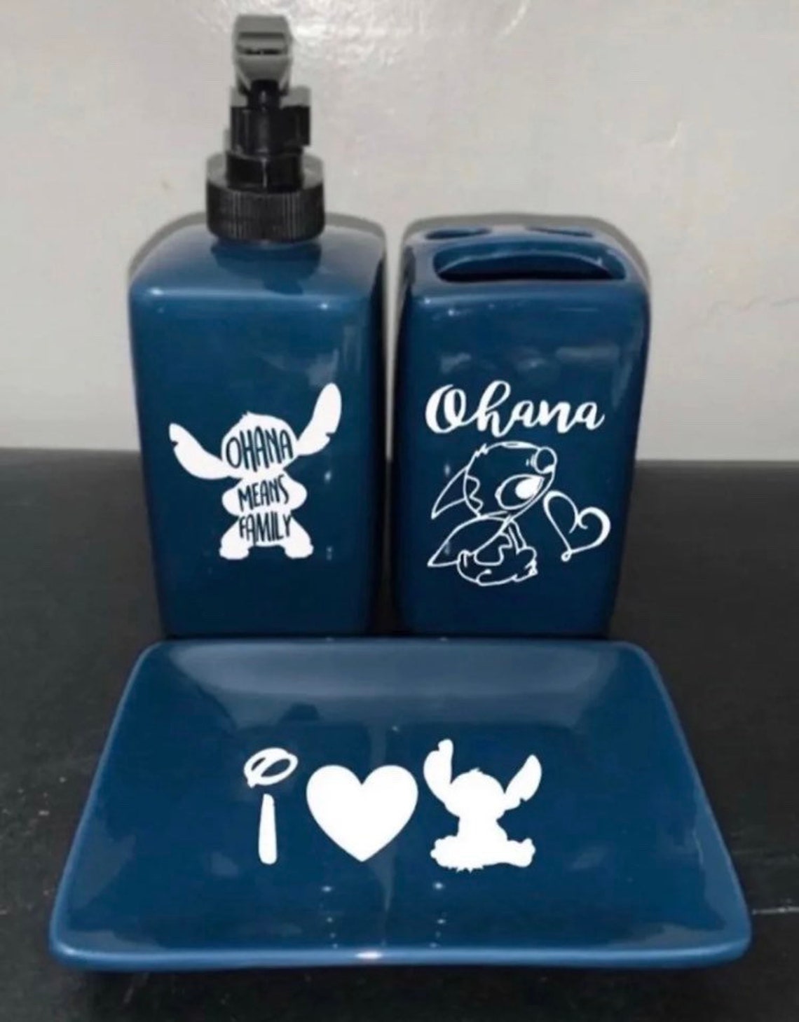 Disney Inspired Stitch Bathroom Set Lilo and Stitch Bathroom Etsy