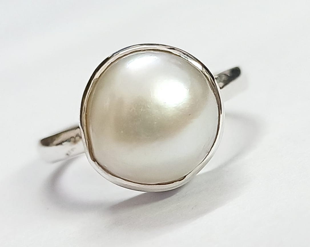 925 Sterling Silver Ring With Natural Pearl, 925 Silver Jewelry, Minimalist Jewelry