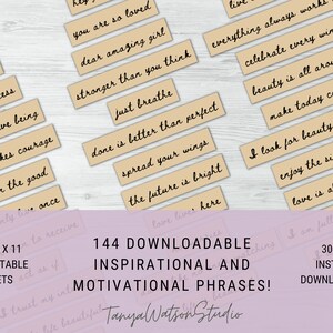 144 Inspirational and Motivational Phrases for your Junk Journal, Art Journal, Vision Board and Mixed Media Projects by Tanya Watson Studio
