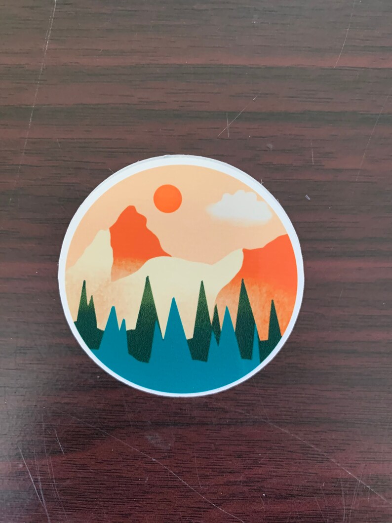 Forest Sunrise Sticker| Vinyl Sticker| Dye Cut Stickers - Etsy
