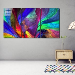 Abstract Colorful Mega Size Tempered Glass Printing Wall Art - Etsy