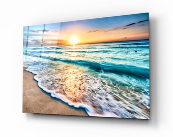 Glass Wall Art Etsy
