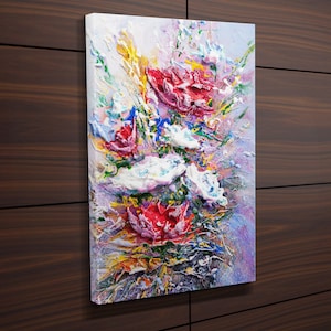 Flowers Print on Canvas-Floating Frame Option-Modern Wall Art-Canvas Wall Set-Extra Large Wall Art-Wall Hangings-Gift Wall Painting