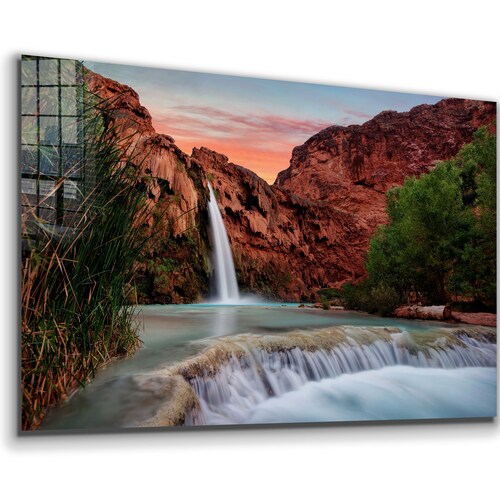 Waterfall Tempered Glass Printing Wall Art , Natural And Vivid Wall Decor , Modern Wall Art, Extra Large Wall shops Art