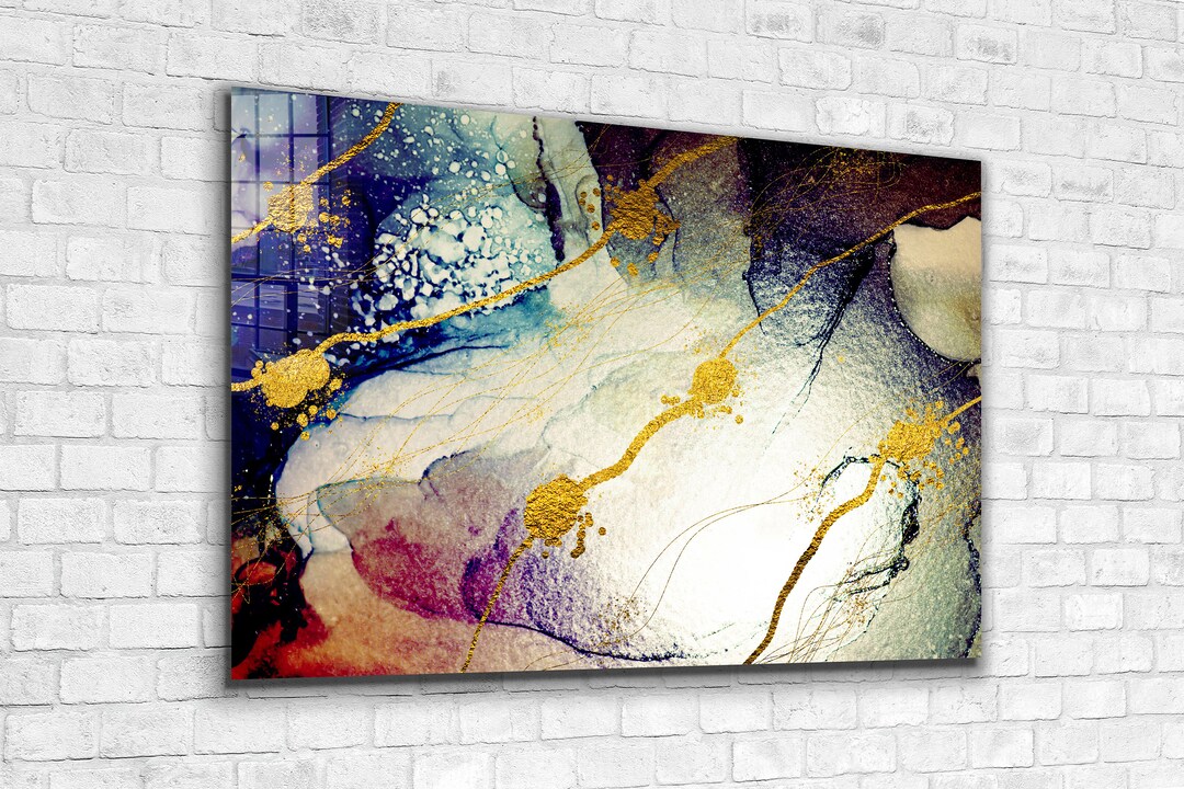 Abstract Tempered Glass Printing Wall Art , Extra Large Wall Art