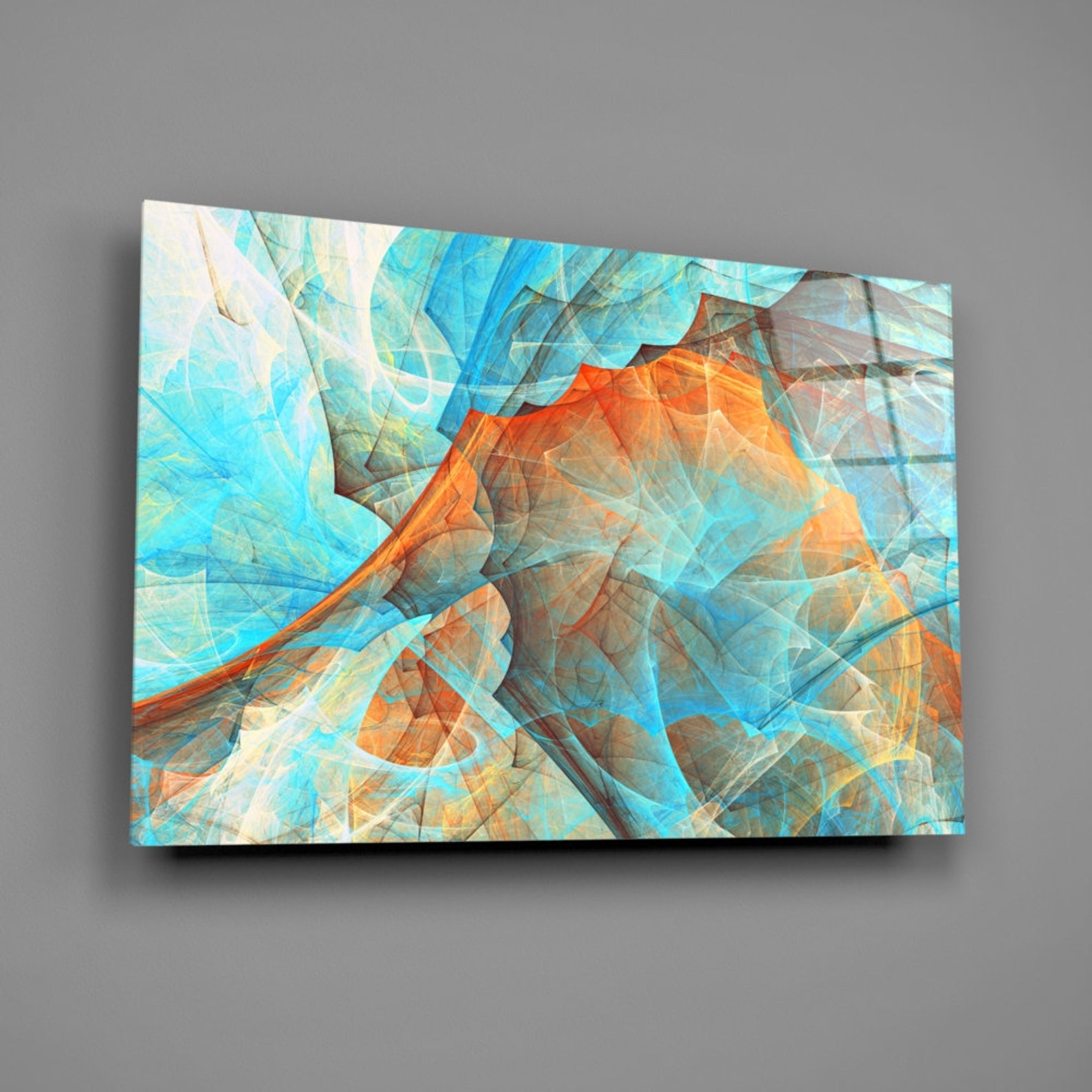 Abstract Tempered Glass Printing Wall Art Natural And Vivid Etsy