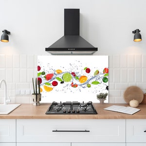 Gift Kitchen Decor-Fruits Backsplash-Chopping Board-Tempered Glass Backsplash -Kitchen Wall Decor-Kitchen Decor Gift-Handmade Gifts