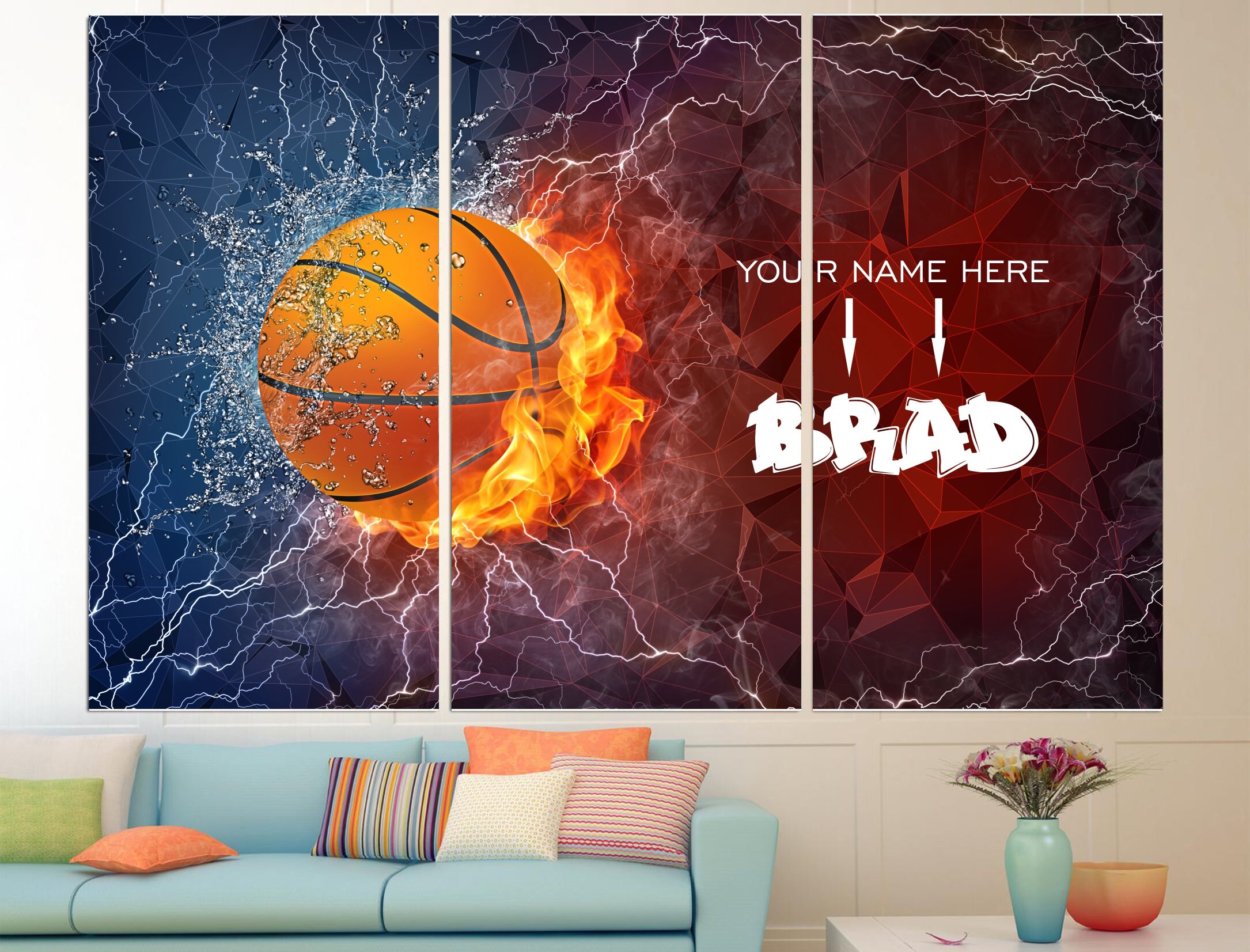 Basketball Canvas Print Canvas Art Canvas Home Decor Etsy