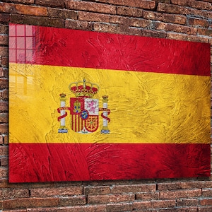 Spanish Flag Tempered Glass Wall Art: Vivid Home Decor
