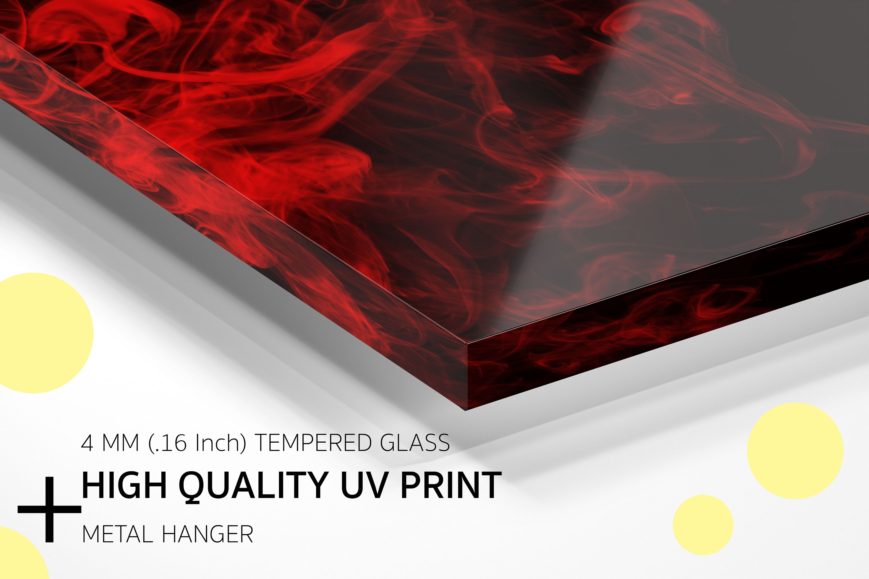 Red Cloud Abstract Tempered Glass Printing Wall Art Natural Etsy